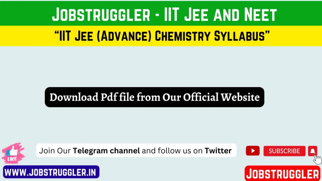 IIT JEE (Advance) Chemistry Syllabus