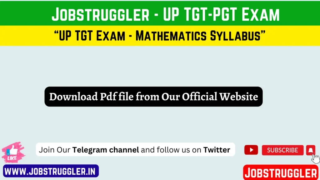 U.P. TGT Mathematics Syllabus